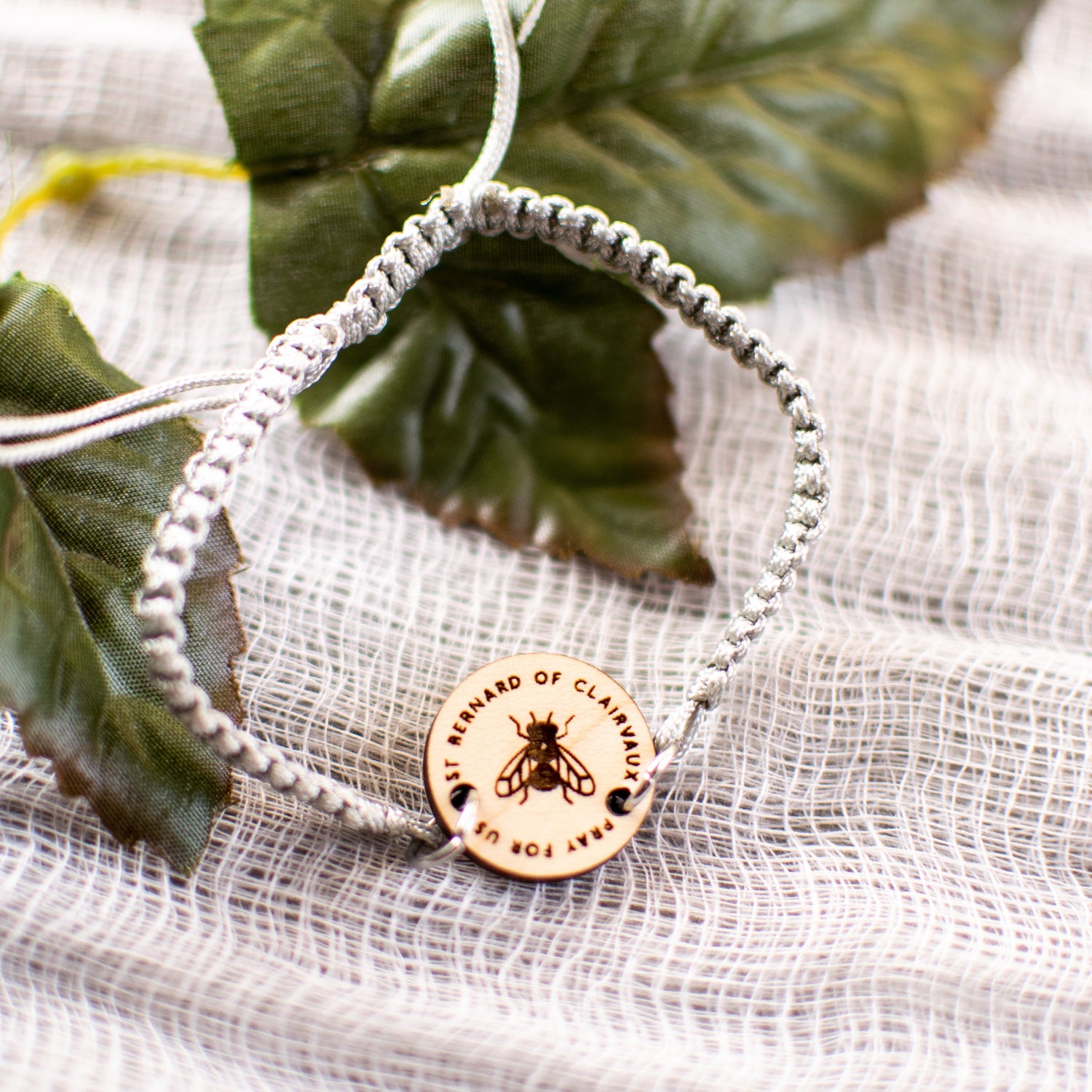 Wooden Saint Medal Bracelet (Adjustable)