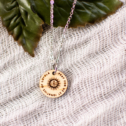 Wooden Saint Medal Necklace