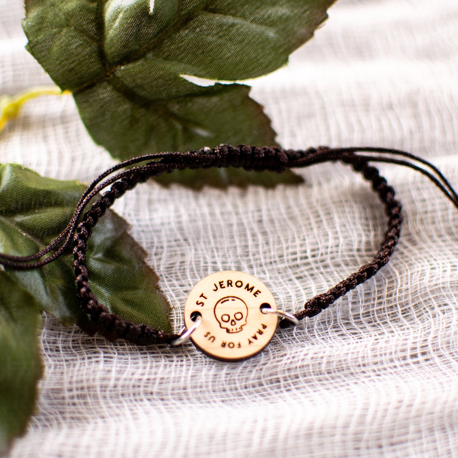 Wooden Saint Medal Bracelet (Adjustable)