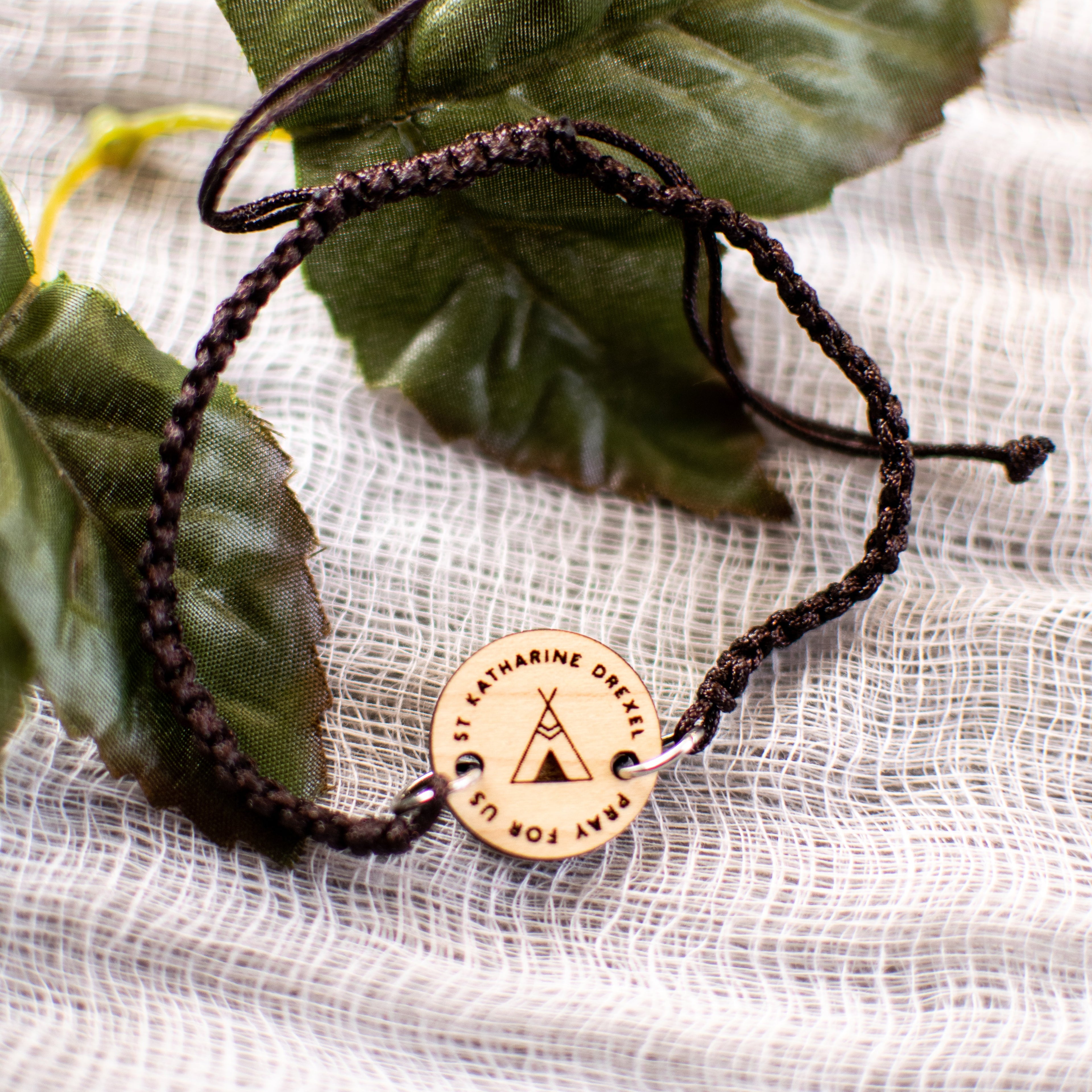 Wooden Saint Medal Bracelet (Adjustable)