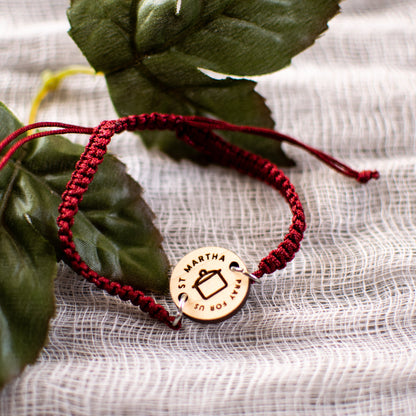 Wooden Saint Medal Bracelet (Adjustable)