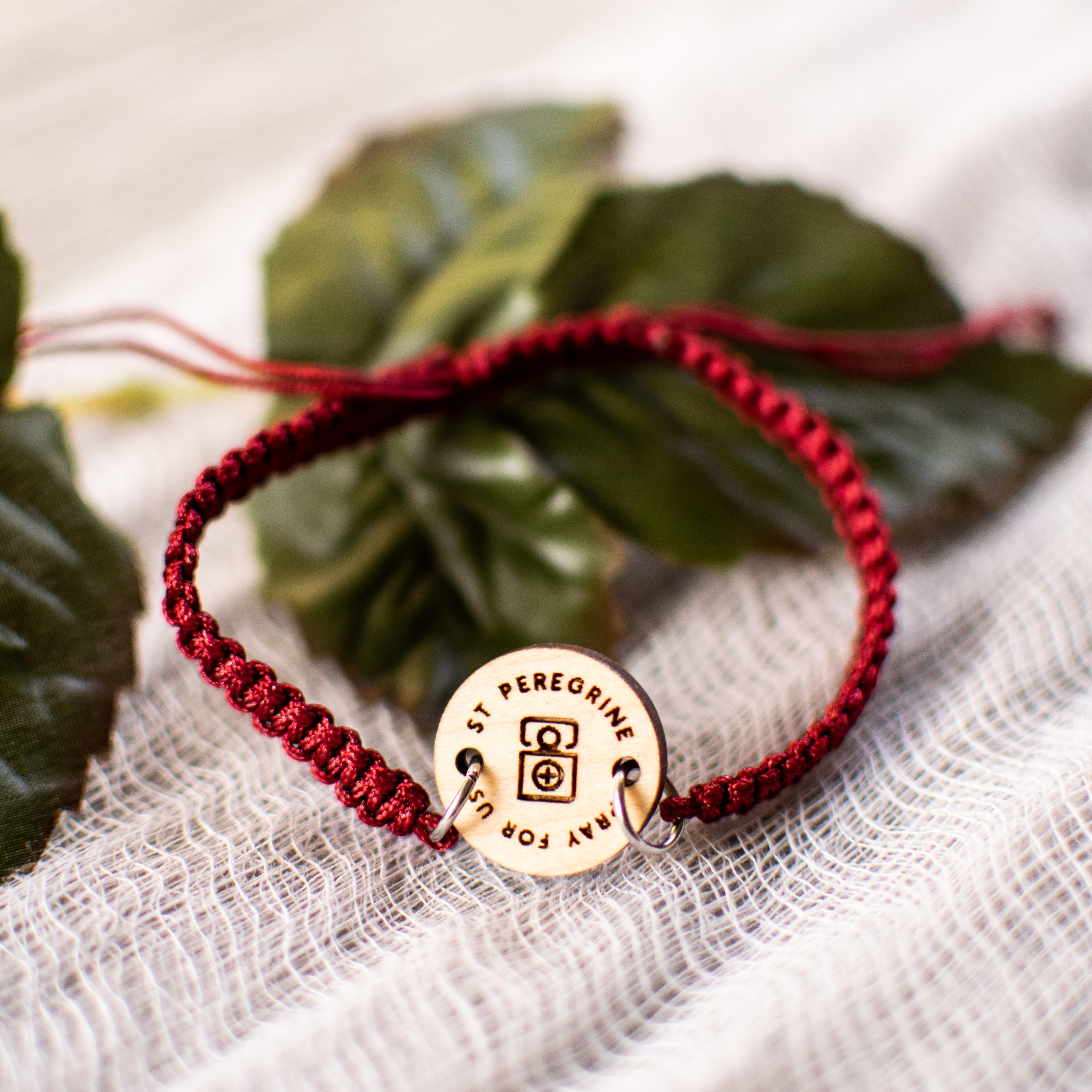 Wooden Saint Medal Bracelet (Adjustable)