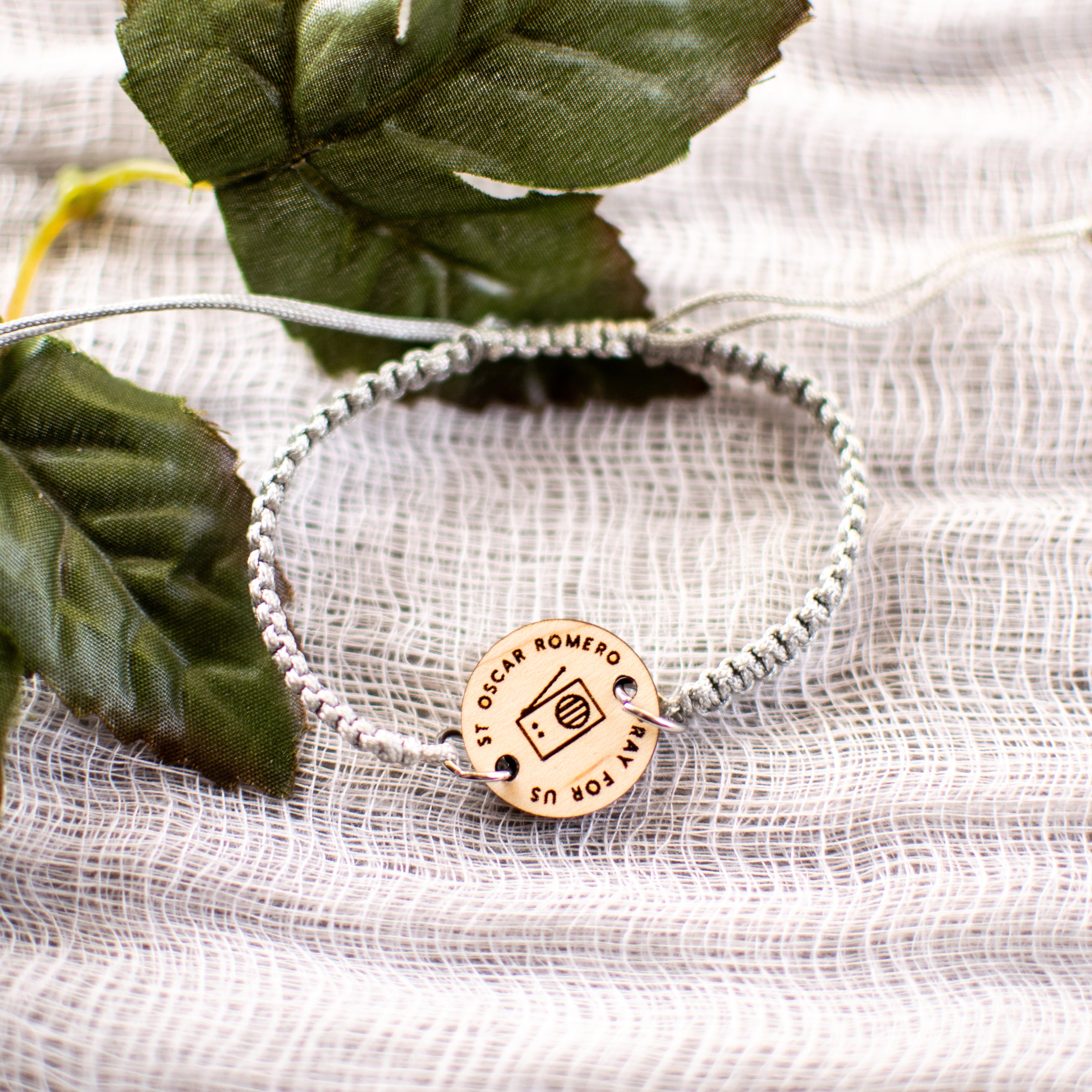 Wooden Saint Medal Bracelet (Adjustable)