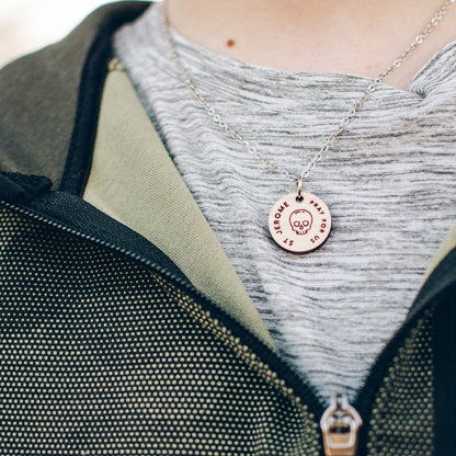 Wooden Saint Medal Necklace