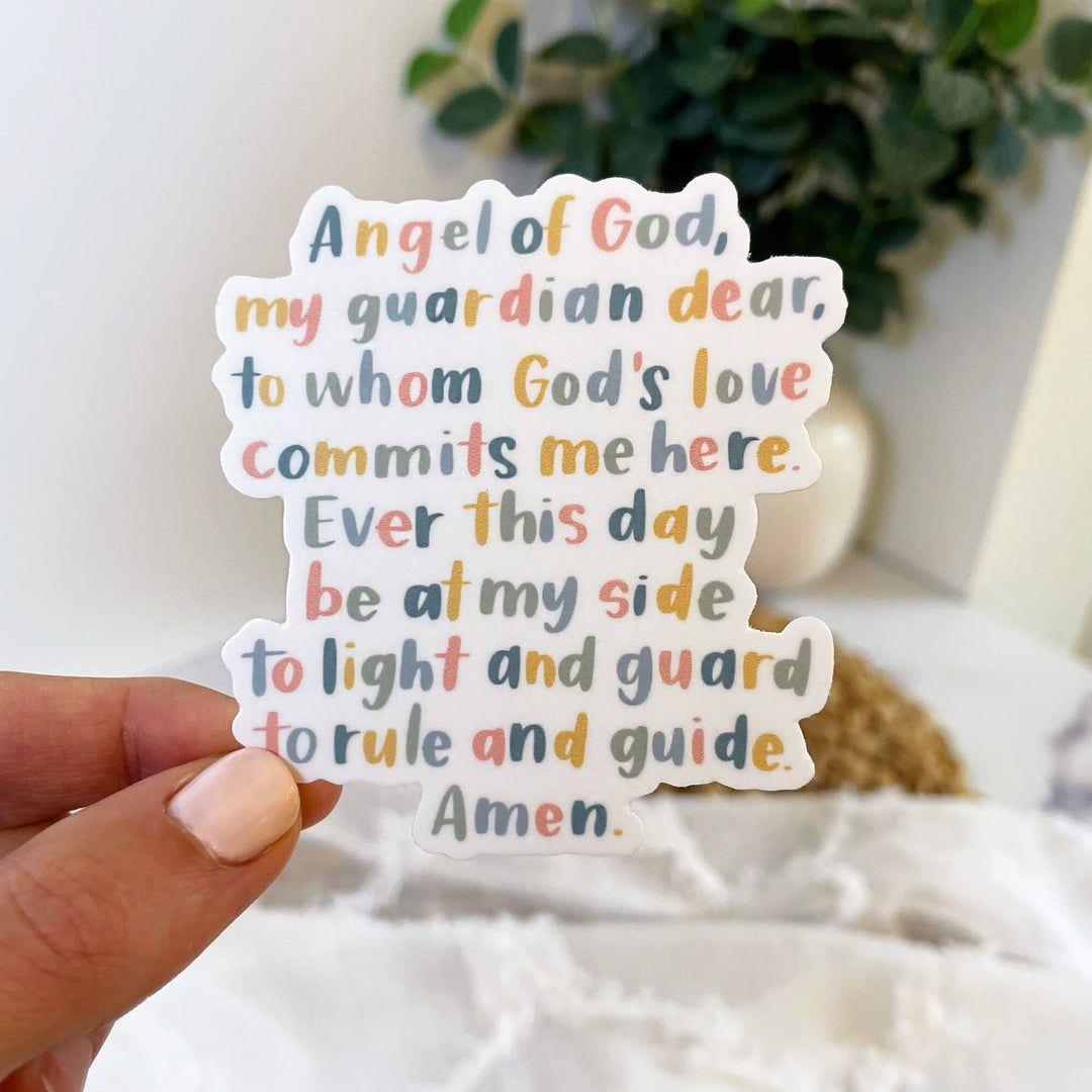 Guardian Angel Prayer Vinyl Sticker