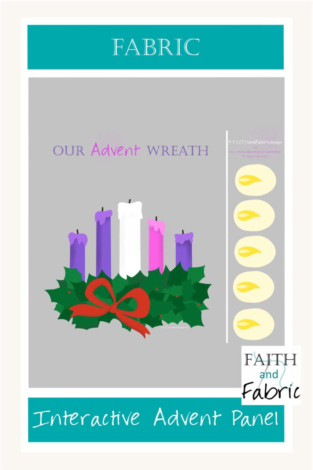 Advent Wreaths Panel Fabric