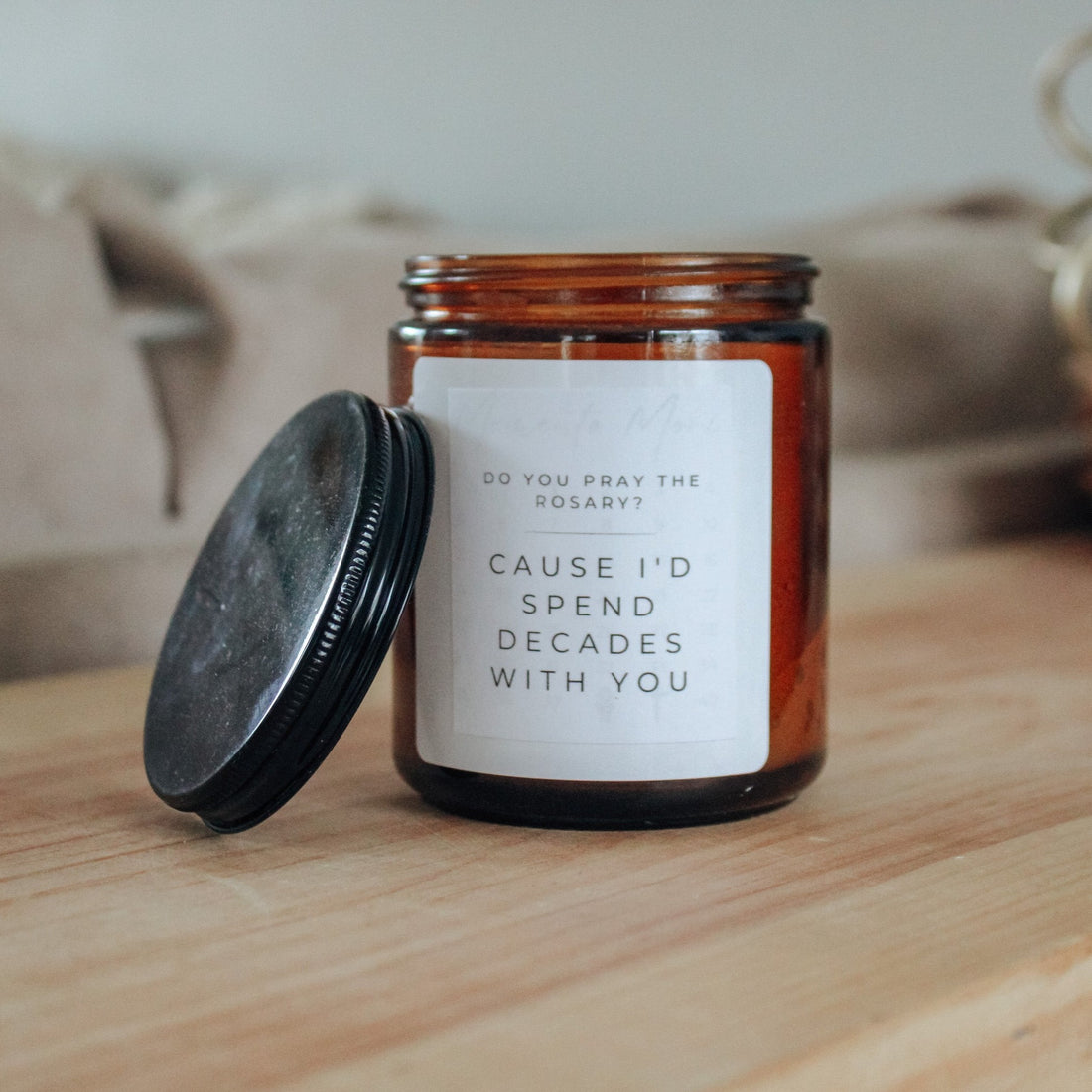 Humorously Romantic Beeswax Candle