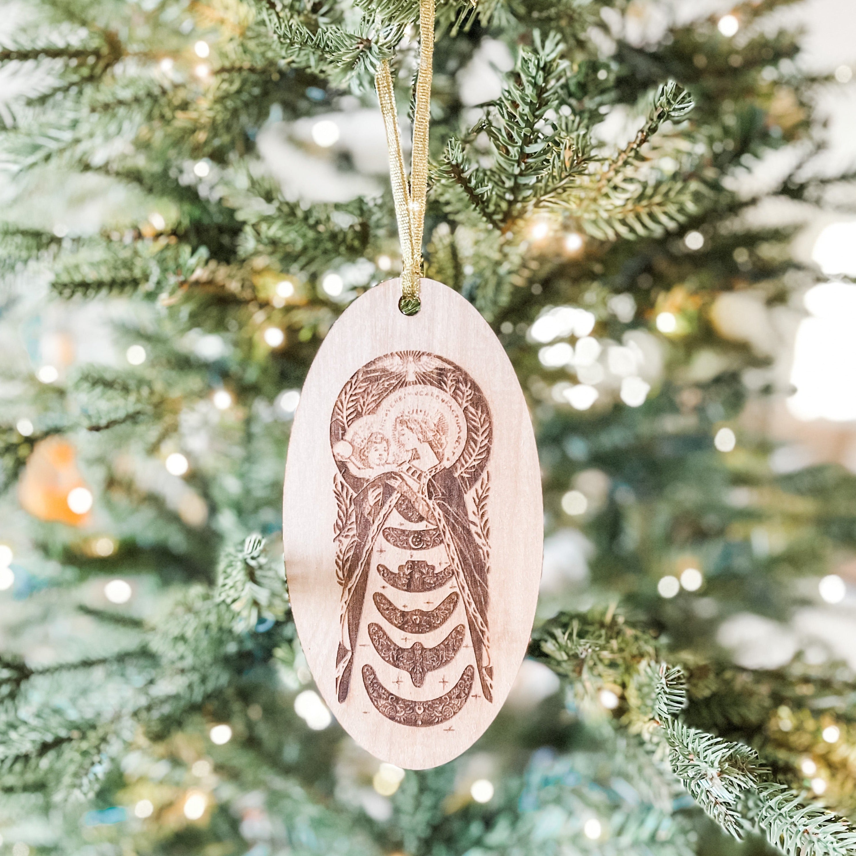 Our Lady or Loreto Wooden Ornament