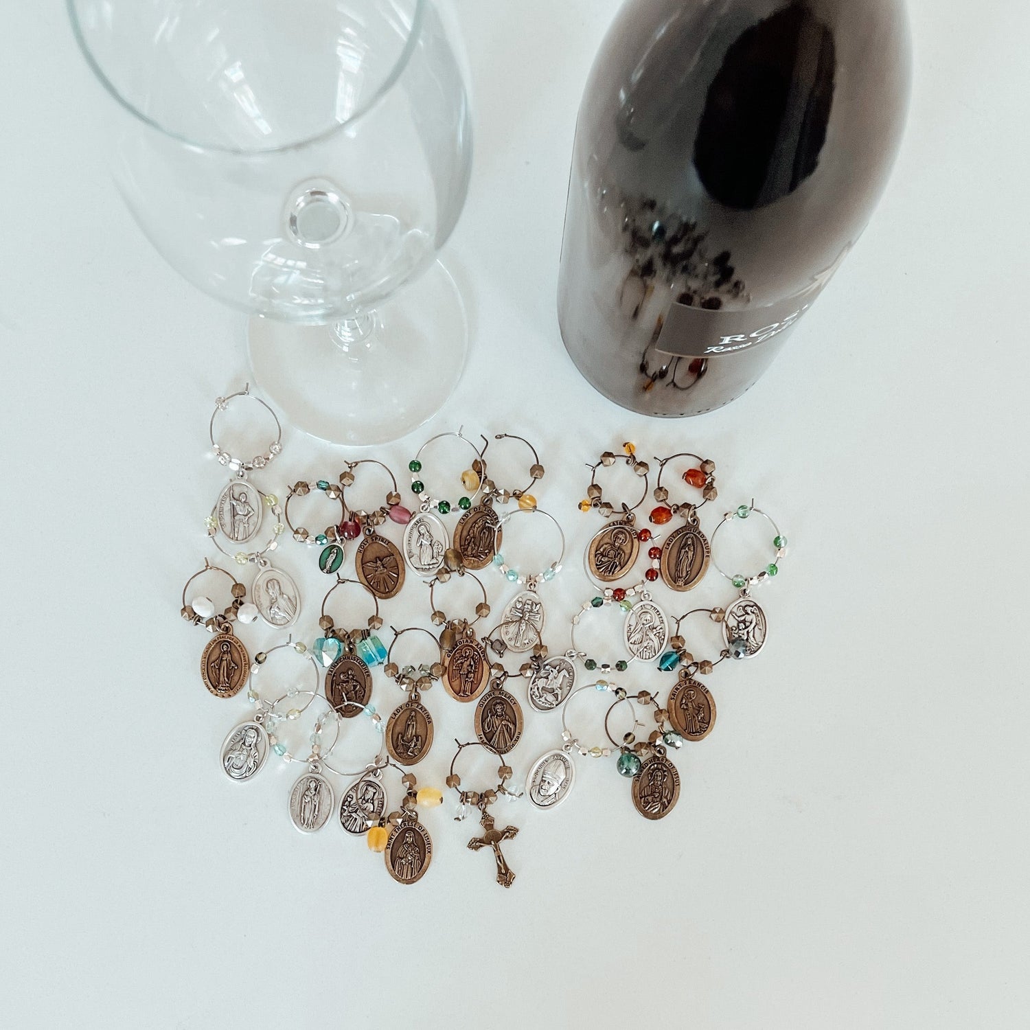 Wine Glass Charms with Medals