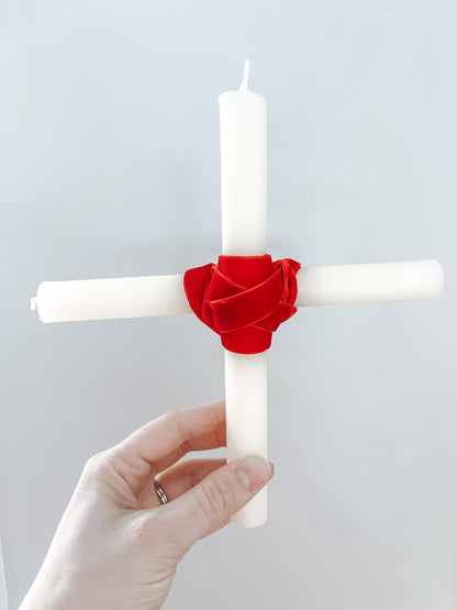 St. Blaise Set of 2 Beeswax Candles + Ribbon