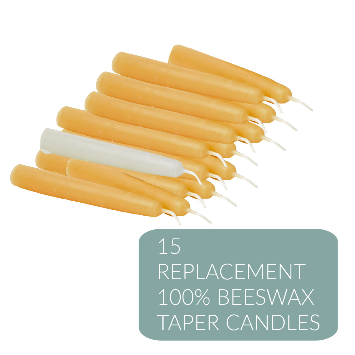 Set of 15 100% Beeswax Small Taper Candles for use with the Tenebrae Hearse Candelabra